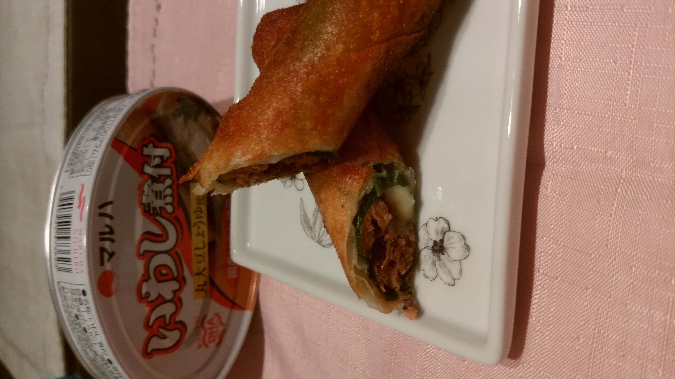 いわしの煮つけでおつまみ春巻き